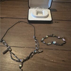 Elegant Silver and Black Jewelry Set